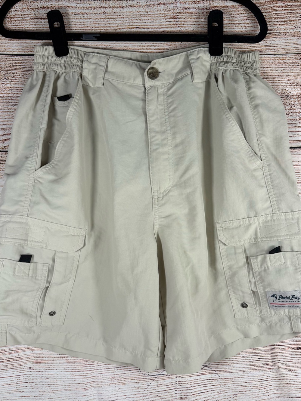 Men's Beige fishing Cargo Shorts - Relaxed Fit